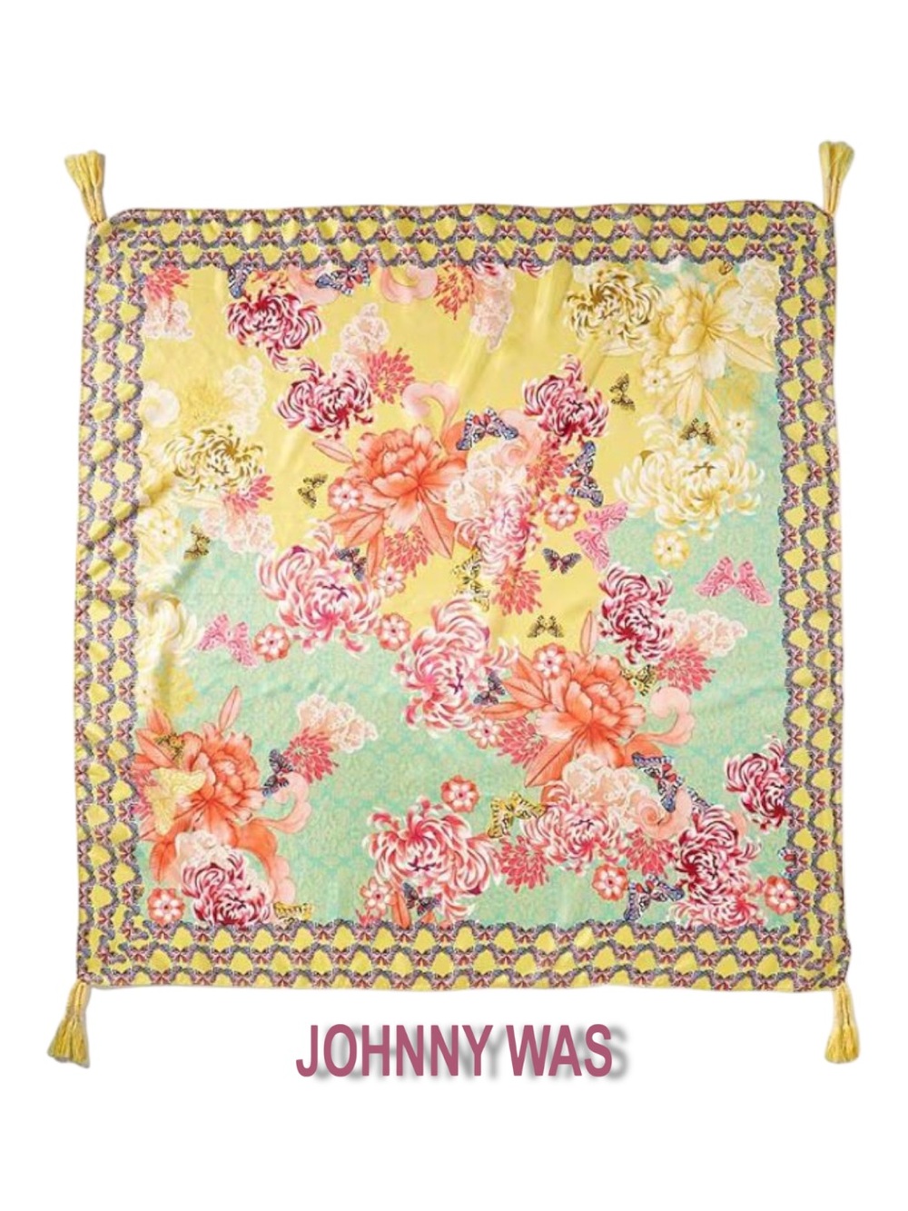 🌸 Johnny Was Charlie Print Silk Square Scarf - NIP & GORGEOUS!